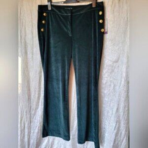 Maison d' Amélie Green Velvet Wide Leg Pants Size 1X NWT